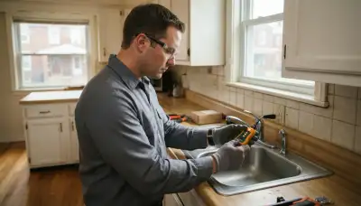 Electrician tests outlets near a sink for GFCI protection in an Allentown, PA home