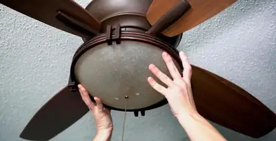 Ceiling fan repair and reinstallation on ceiling mount in Allentown, PA