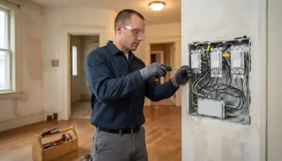 Electrician installs programmable dimmers and lighting controllers for separate rooms in Allentown, PA