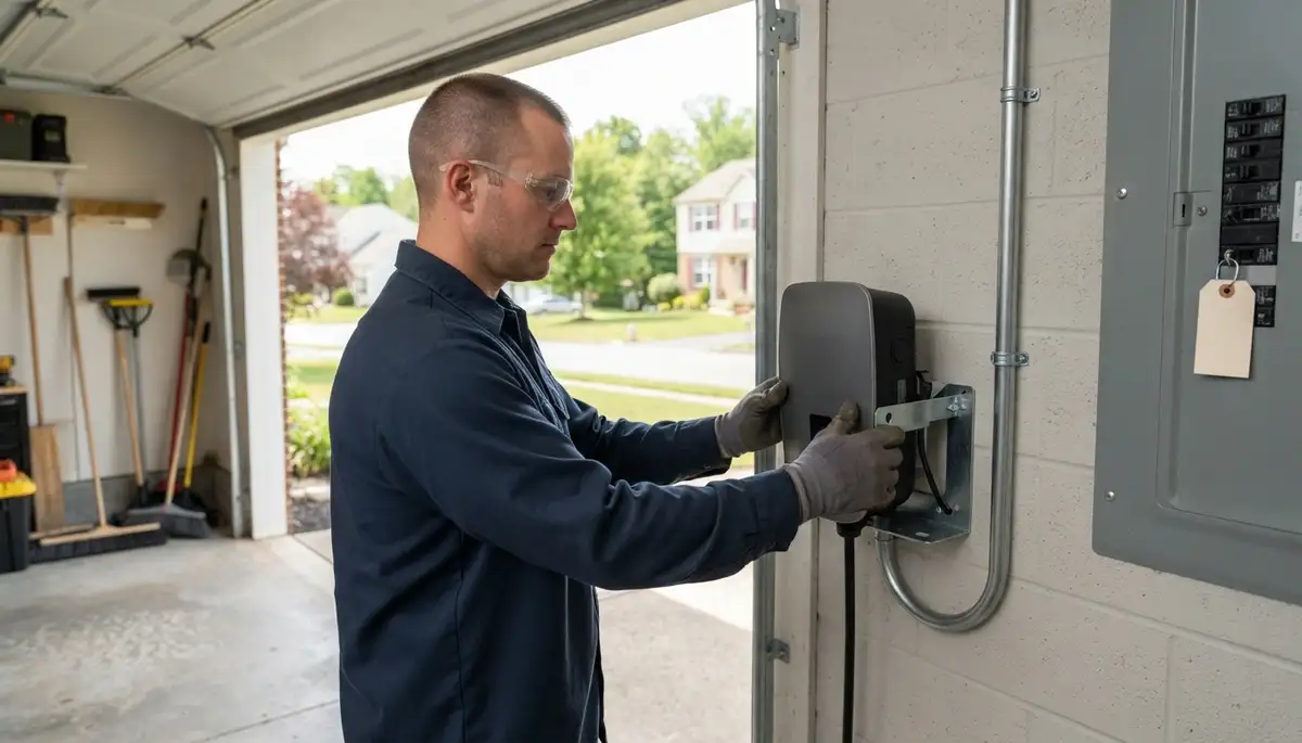Electric vehicle charger installation with conduit and dedicated panel circuit in Coplay, PA
