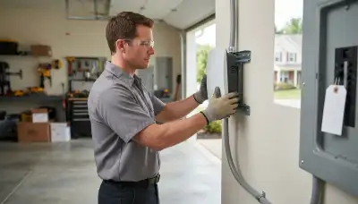 Garage electric vehicle charger installation in Macungie, PA by professional Allentown electricians