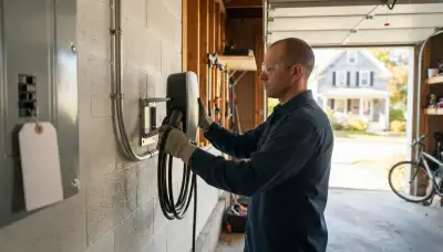 Level 2 EV charger installation by an Allentown, PA electrician for safe home charging