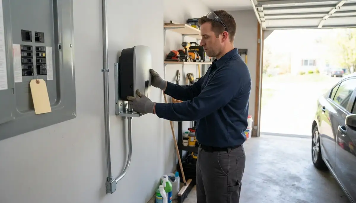 Level 2 EV charger installation in Schnecksville, PA by a licensed electrician