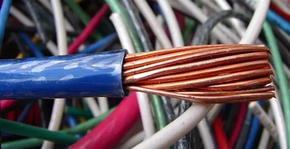 electrical wiring services showing exposed copper conductors and cable preparation in Allentown, PA