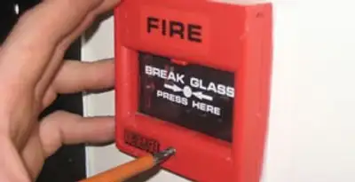 fire alarm installation service showing manual fire alarm pull station installed by licensed electricians in Allentown, PA