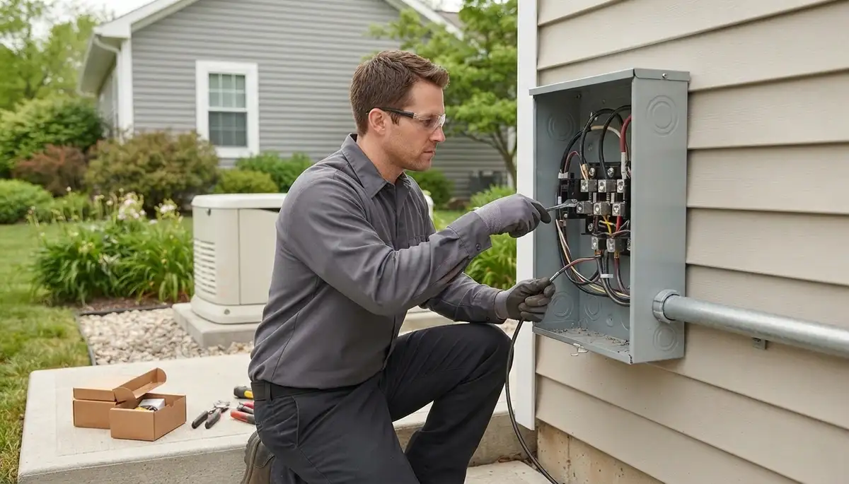Residential backup generator and automatic transfer switch installation in Whitehall, PA