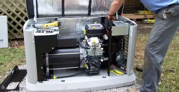 generator installation service showing technician connecting and configuring generator components in Allentown, PA