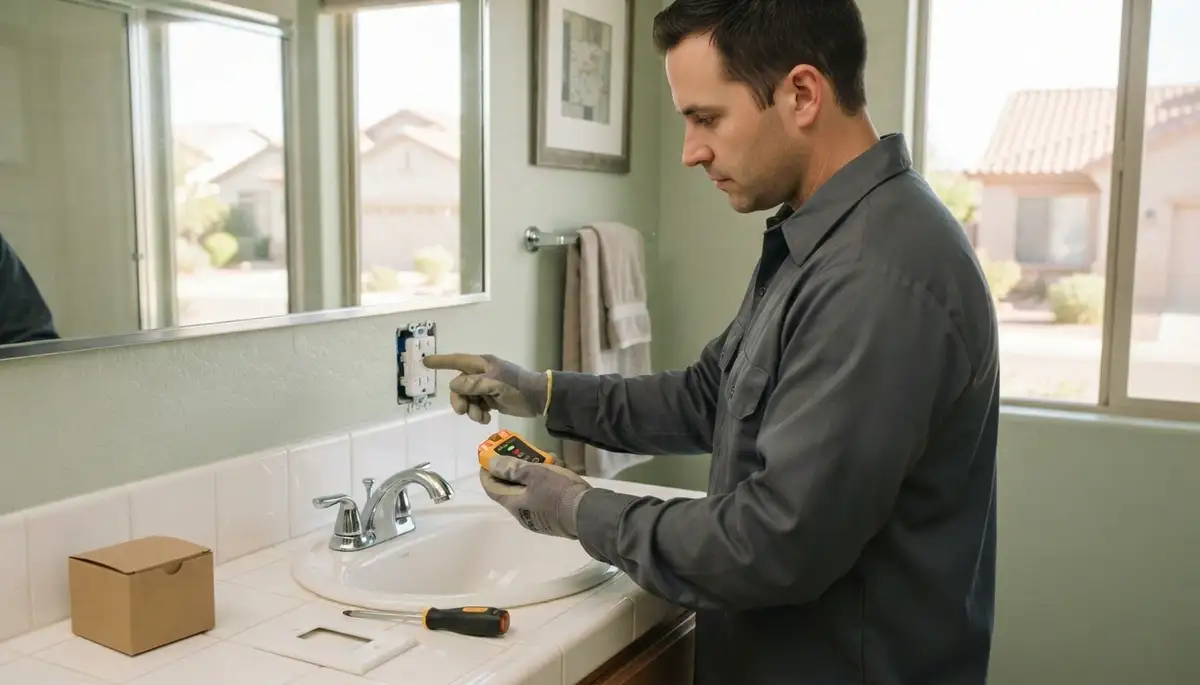 GFCI outlet installation for wet-area electrical safety in Fountain Hill, PA