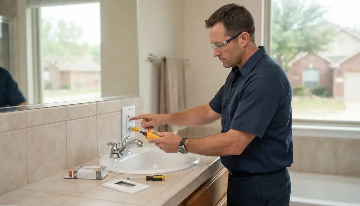 GFCI outlet installation in an Allentown, PA kitchen or bathroom wet area