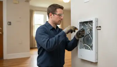 Electrician installs a wall-mounted electric heater on a dedicated circuit in an Allentown, PA home.