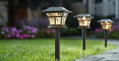 landscape lighting installation services with professionally installed pathway lights in Allentown, PA
