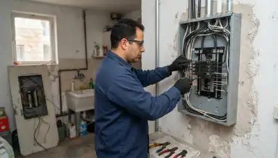 Electrician upgrading an older home's electrical panel to 200-amp service in Nazareth, PA
