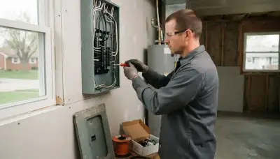 Electrician upgrading an older home's electrical panel in Whitehall, PA