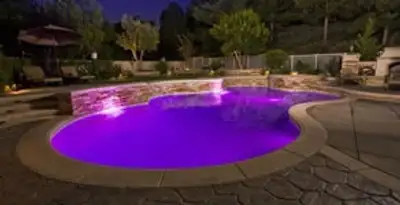 pool light installation and repair services illuminating a residential swimming pool in Allentown, PA